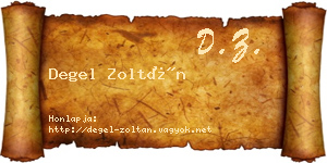 Degel Zoltán névjegykártya